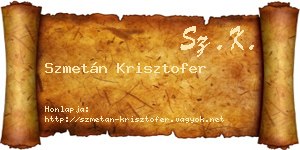 Szmetán Krisztofer névjegykártya
